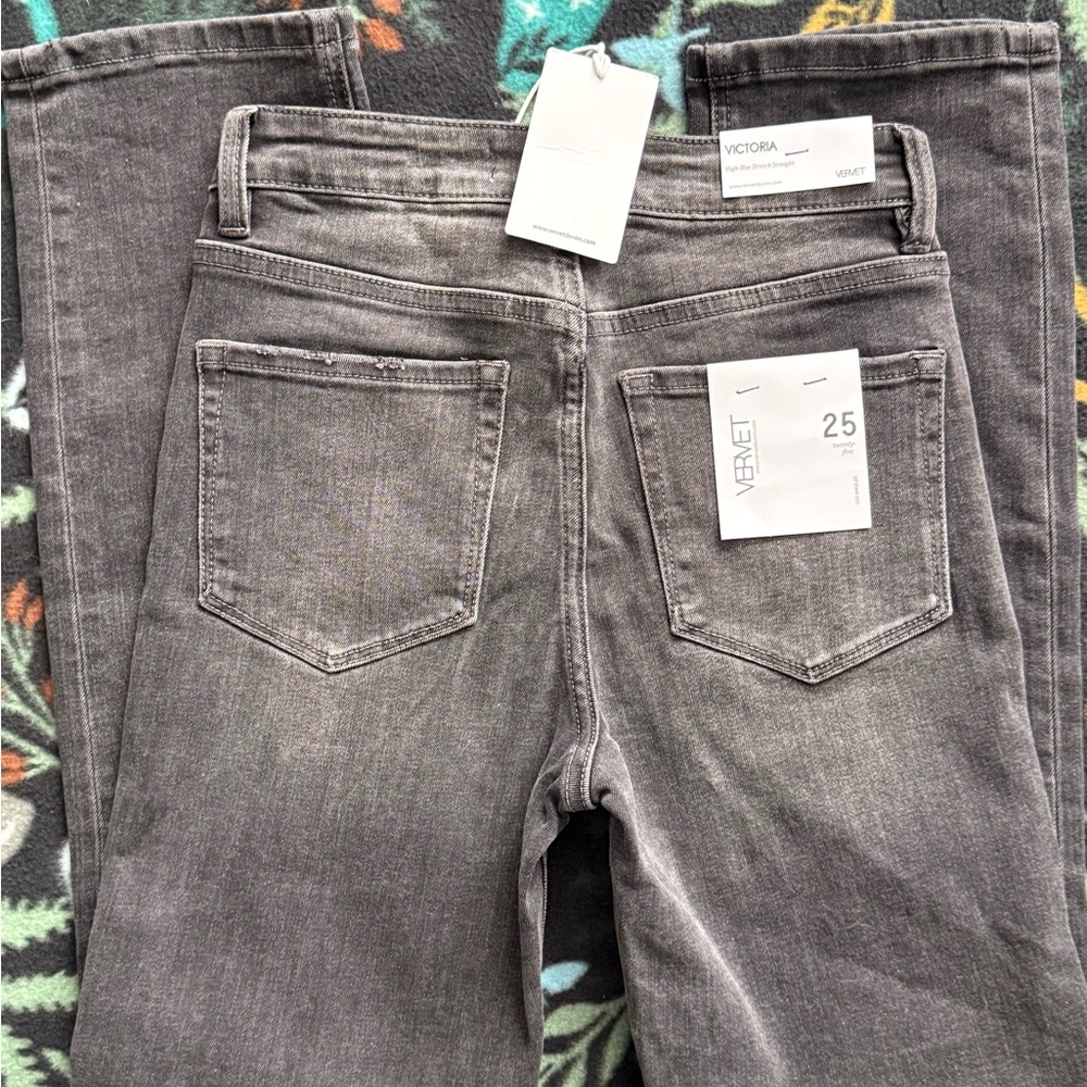 VERVET by Flying Monkey Victoria High-Rise Gray Jeans size 25 nwt